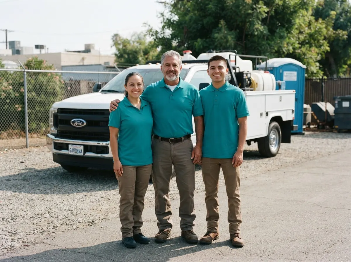 Riverside Porta Potty Rentals portable toilet rentals team in Gardena, CA